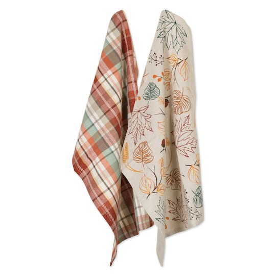 DII® Assorted Autumn Leaves Dishtowel Set